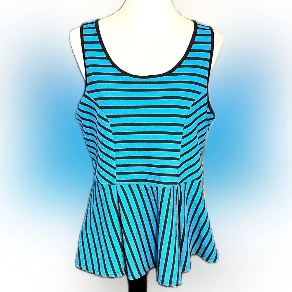 Striped Blue Sleeveless Top